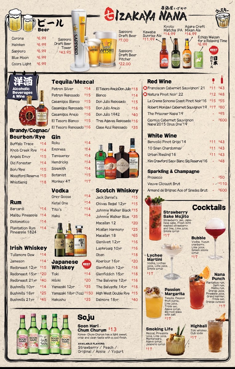 Izakaya Nana Menu - Image 1